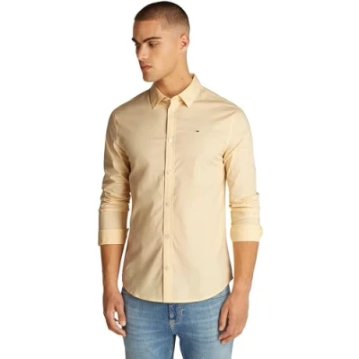 Imagen de Tommy Jeans Original Shirt Camisa elegante, Hombre, Talla: XS, Custard cream