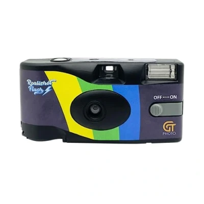 Imagen de GT Photo Cámara desechable con Flash Realishot, 27 Fotos, Ideal para Eventos, Viajes, Recuerdos Uso Sencillo Gris