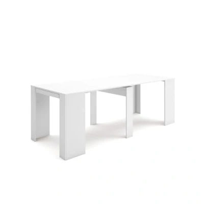 Imagen de Skraut Home Mesa Consola Extensible hasta 237 cm Dimensiones Cerrada: 78 x 90 50 Material Resistente Blanco Ideal para tu Comedor, Salón o Estudio, Madera