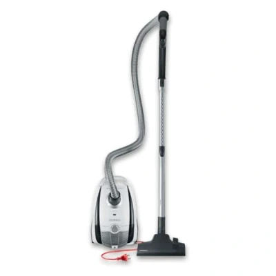Imagen de Severin BC 7035, Aspiradora de suelo con bolsa, incluye cabezal para parquet y set 2 accesorios, S&#039;POWER snowlight, blanco gris
