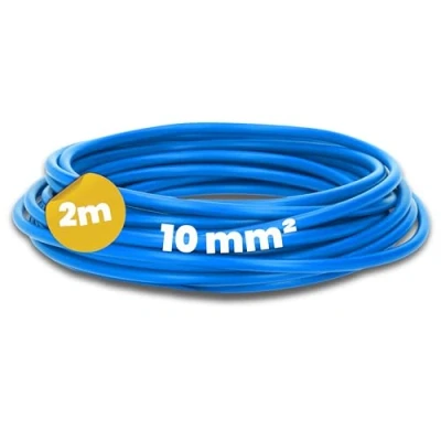 Imagen de Kalitec 2 metros H07V K 10 mm² azul cable flexible I mm2 cableado hostil de un solo para armario eléctrico