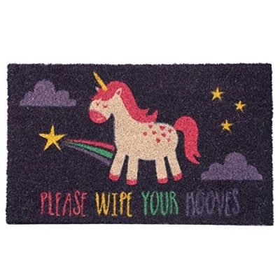 Imagen de Puckator Enchanted Ranibow Felpudo (75 x 2 45 cm), diseño de Unicornio, Color Morado