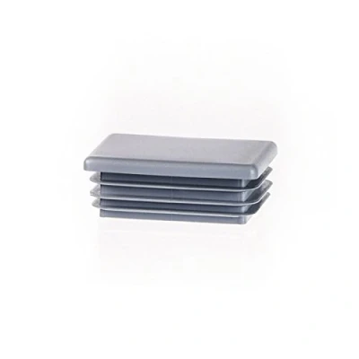 Imagen de 5 Piezas tapón para Tubo Rectangular 60x30 mm Gris plástico Tapa de Extremo Tapas