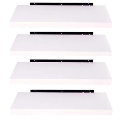 Imagen de EUGAD Estante Flotante de Pared Retro Estantería Madera Colgar Libro CD Juego 4 para Salon Dormitorio 40cm Roble 0114QJ