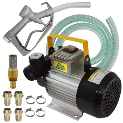 Imagen de BOMBA DIESEL EXTRACCIÓN DE TRANSFERENCIA COMBUSTIBLE TRASVASE GASOLIO AUTOCEBANTE &quot;Diesel Standard 4&quot; kit completo con MANGUERA, PISTOLA y ACCESORIOS