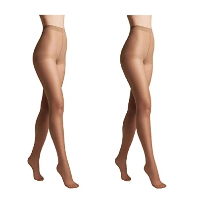 Imagen de Conte elegant Pack de 2 pantis mujer resistentes semimate finos con bragas marcadas liso SOLO 20 color tamaño natural