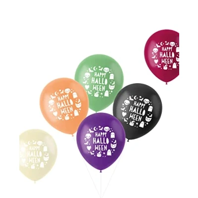 Imagen de Folat B.V. 67982 6 Piezas Decoración, Happy Halloween Globos, Multicolor
