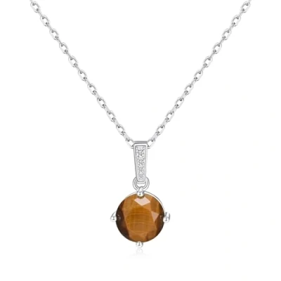 Imagen de Philip Jones Collar de plata ley con piedras preciosas Ojo tigre, tigre