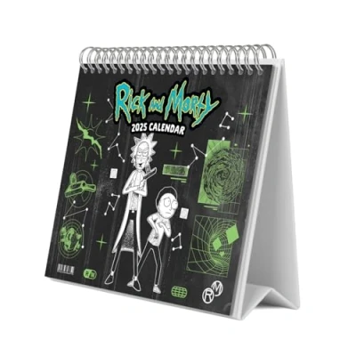 Imagen de Calendario sobremesa 2025 Rick y Morty 2025: base resistente mesa 2025, Planificador mensual: con espacio para anotar vista mensual global