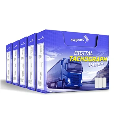 Imagen de SWIPARO Rollos de Papel para tacógrafo certificado térmico todos los tacógrafos digitales camiones 57/8 mm (15 unidades)
