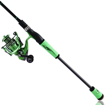 Imagen de Sougayilang Pack combinado de carrete y Caña pescar ultraligero, portátil, peso ligero, con alto contenido en carbono, 4 piezas, para viajes. spinning GB3000, 2,4 m.