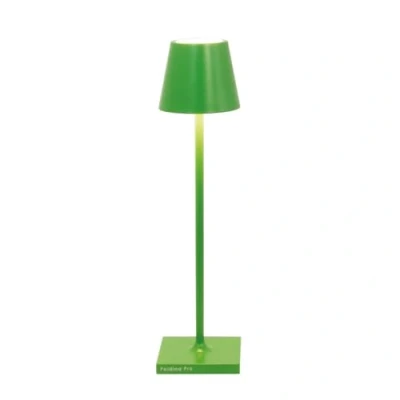 Imagen de Zafferano, Lámpara Poldina Micro, de Mesa Recargable e Inalámbrica con Control Táctil, Adecuada para Interior y Exterior, Atenuador, 2200 3000 K, Altura 27,5 cm, Color Verde Manzana
