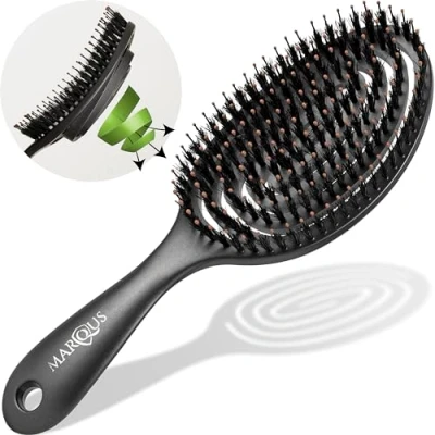 Imagen de MarQus cepillo cerdas jabali pelo desenredante para todo tipo de cabello con aún más antitirones