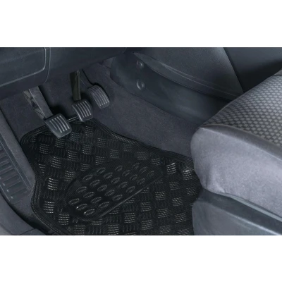 Imagen de WALSER Metallic 28023 Juego de alfombrillas suelo Caucho delante y detrás 4 cromo Ajuste universal 70.5 x 49, 42.5 48