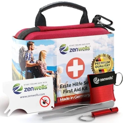 Imagen de Botiquín de Primeros Auxilios First Aid Kit Emergencia para Viajes, Coche, Camping, Deportes Bolsa Completa y Robusta Made in Germany