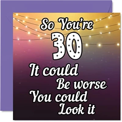 Imagen de Divertidas tarjetas de cumpleaños número 30 para hombres y mujeres Look It Divertida tarjeta papá, mamá, hijo, hija, hermano, hermana, tío, tía, primo, 145 mm x mm,