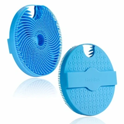 Imagen de HIEERBUS esponja corporal de silicona, exfoliante suave en la ducha, lufa silicona con cerdas fáciles hacer espuma, larga duración y más higiénico que ducha tradicional, 1