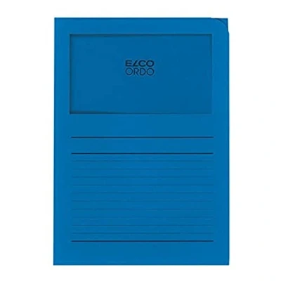 Imagen de Ordo &quot;Classico&quot; Subcarpetas de papel con ventana Azul profundo caja 100