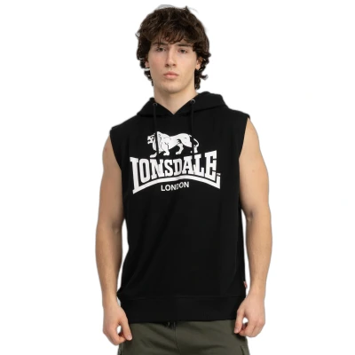 Imagen de Lonsdale ÄRMELLOSES MIT Kapuze Normale Passform Bignor Top, Hombre, Talla: Medium, Marl grey black