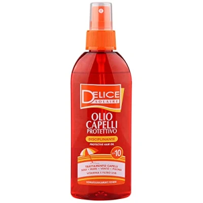Imagen de Delice Solaire Aceite solar en spray para el cabello protector Spf10 disciplinante, vitamina E y filtro UV, protege de los efectos del sol, dermatológicamente probado, 150 ml