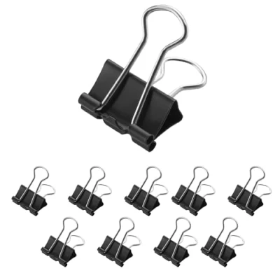 Imagen de Westcott E 10711 00 Clips plegables (12 unidades, 19 mm, 12 metal para documentos, estables y reutilizables)