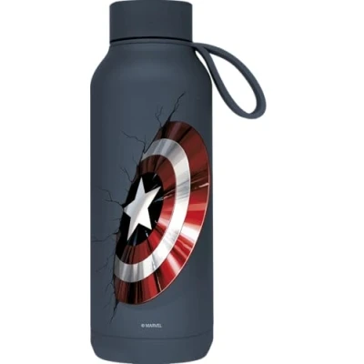 Imagen de Quokka Botella Termo Acero Inoxidable Solid con Colgador Slate 510 ML Captain America