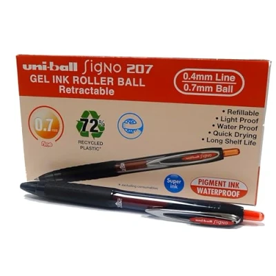 Imagen de Uni Ball Rollerball tinta gel Signo UMN 207E Rojo 0,7mm caja 12 uds