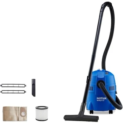 Imagen de Nilfisk Buddy II 12L Aspirador de Agua y Polvo Aspiradora Sólidos Liquidos en Seco Húmedo Succión Soplado para Exterior e Interior (1200 W)