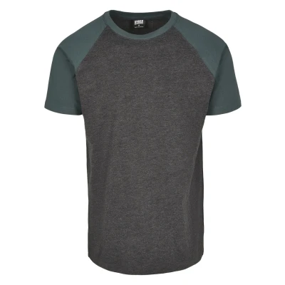 Imagen de Urban Classics Raglan Contrast Camiseta estampada, Hombre, Talla: Small, Charcoal/bottlegreen