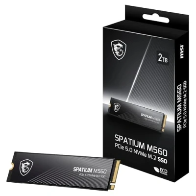 Imagen de MSI Spatium M560 SSD 2TB PCIe 5.0 NVMe M.2 Unidad de Estado sólido Interna, 10.300MB/s Lectura y 8.700MB/s Escritura, 3D NAND, Seguridad Datos integrada, Center