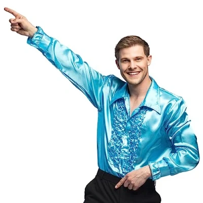 Imagen de Boland Disco Party Camisa, sólido, Color Turquesa, XL (Ciao SRL BOL2158)