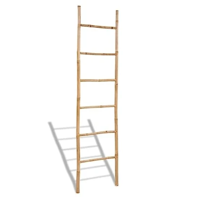 Imagen de vidaXL Toallero Escalera 6 Peldaños Bambú Organizador Toalla Baño Aseo Diseño