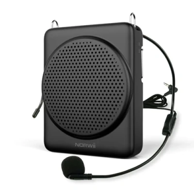 Imagen de NORWII Mini Amplificador de Voz, micrófono 3 Horas Carga rápida y hasta 30 Juego, Voz Personal, portátil para Profesores, Entrenamiento