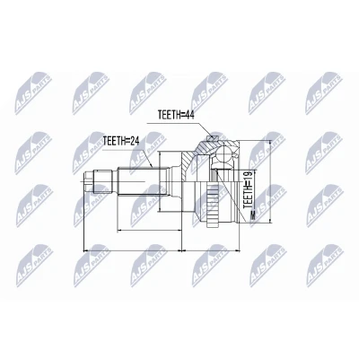 Imagen de NTY NPZ MZ 014 Junta Homocinética Caja de cambios manual Eje delantero, derecha MAZDA: Demio Wagon