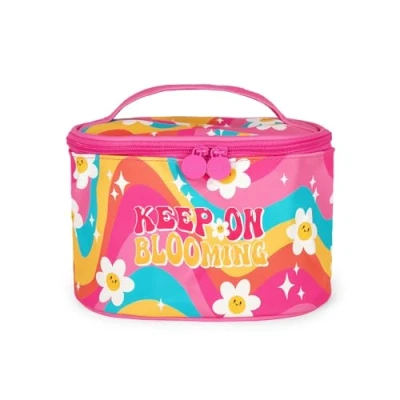 Imagen de Legami Neceser Hello Beauty, Bolsa para Maquillaje espaciosa, Cierre de Cremallera, Bolsillos Interiores, Sujetadores Pinceles, Viaje, Tema Daisy, 21 x 19 cm, Rosa,