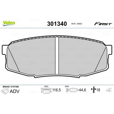 Imagen de VALEO 301340 Juego de pastillas freno Eje trasero excl. contacto avisador desgaste sin chapa antichirridos LEXUS: GS IV