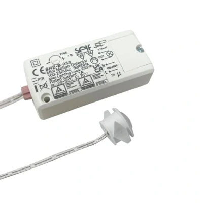 Imagen de Rele electrónico sensorial modelo SHE B 250 con sensor infrarrojo PIR para personas Watios