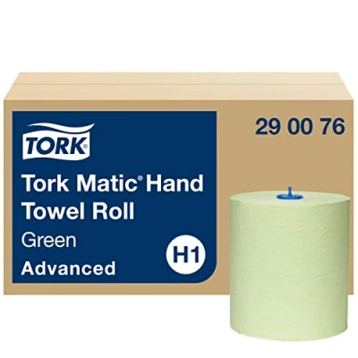 Imagen de Tork Matic Green Hand Towel Roll Advanced 290076 Toallas de papel H1 para el dispensador rollos toallas, absorbentes, resistentes al desgarro, 2 capas, verdes 6 x 150 m