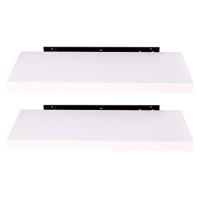 Imagen de EUGAD Juego de 2 Estantería Pared Madera Blanco Estante Flotante para Colgar Libro CD en Cocina Salon Dormitorio 60cm 0049QJ