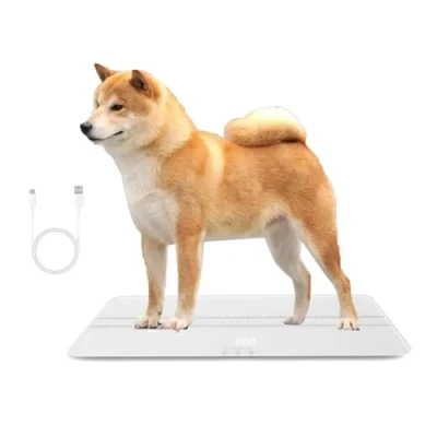 Imagen de Báscula digital para mascotas, versión de carga, plataforma escala animales, 3 modos pesaje, kg, libra, st: lb, máx. 220 libras, precisión 10 g, 27.16 x 13 pulgadas