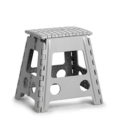Imagen de Zeller 13036 Taburete Plegable (plástico, soporta hasta 150 kg, 38,5 x 31,5 39 cm, tamaño Grande), Color Gris