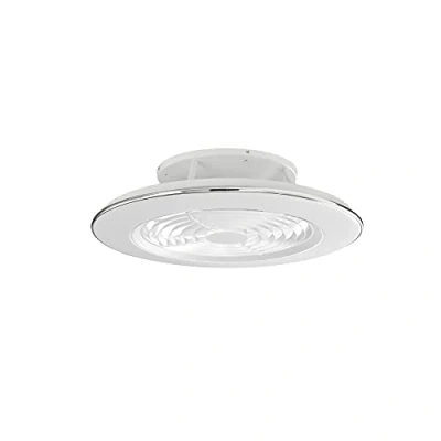 Imagen de Mantra Iluminación. Modelo ALISIO. Ventilador y plafón de techo 63 cm diámetro en color blanco. Fuente luz LED 70W 2700K 5000K 4900lm. 35W
