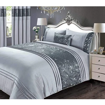 Imagen de Rapport charlston Grey Single Duvet Cover Set Juego de Cama Lentejuelas, Gris, Suelto