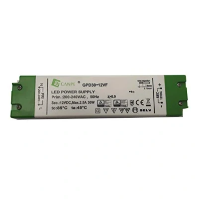 Imagen de ONLI transformador para LED 30 W 12 V, tensión constante, IP20, de CA 220 V a CC compatible con tiras