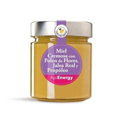 Imagen de &quot;ApiEnergy&quot; Miel Cremosa Con Polen De Flores, Jalea Real Y Propóleo Tarro 250g