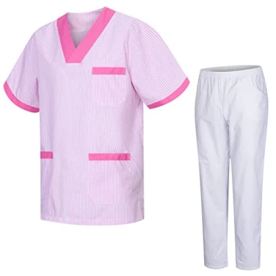 Imagen de MISEMIYA Uniforme Sanitario Unisex Uniformes Sanitarios MÉDICOS con Pantalon BLANCO T817 8312 L, Fucsi 9