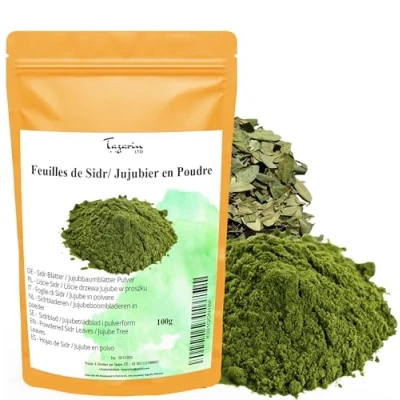 Imagen de 100 g hojas de sidr/jujubier molidas Polvo jubier Aroma y sabor intenso 100% natural, puro sin aditivos
