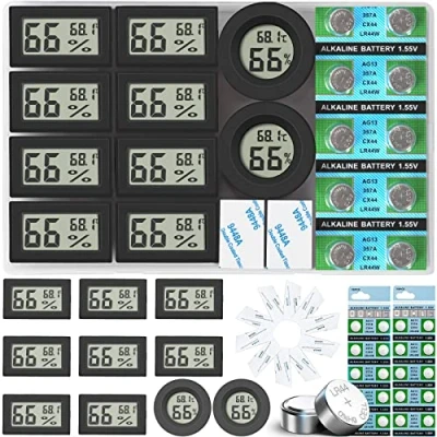 Imagen de Termómetros Higrómetros Digitales para Medir Temperatura y Humedad en Interiores: Selección de 10 piezas con Pantalla LCD Grande Alta Precisión, Ideal Hogar, Oficina más