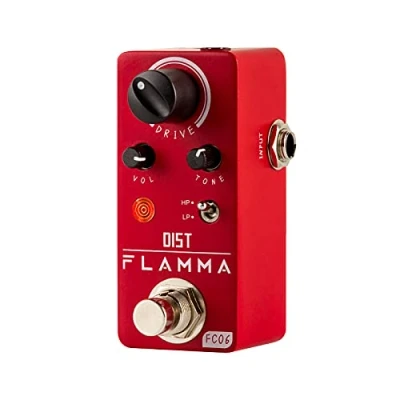 Imagen de FLAMMA FC06 pedal de distorsión para guitarra eléctrica, analógico guitarra, carcasa metal, True Bypass