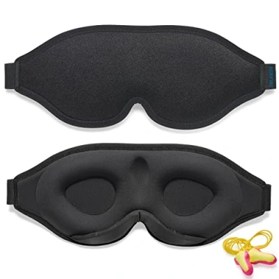 Imagen de Antifaz para Dormir Innovador Hombres y Mujeres, Máscara con Diseño que Bloquea la luz Claridad al 100%, Dormir, Tomar una Siesta, Meditar, Descansar bien Viajar（Negro）